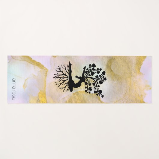 *~* Boom harten regenboogholograghe Yoga Pose AP1 Yogamat (Voorkant (horizontaal))