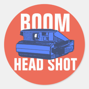 Boom Head Shot Ronde Sticker