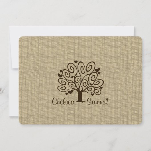 Boom Hearts Wedding Kaart (Achterkant)