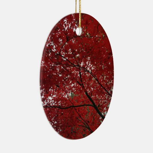 Boom Herfst Season Red Brown Autumn Leaves Keramisch Ornament (Rechts)