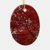 Boom Herfst Season Red Brown Autumn Leaves Keramisch Ornament (Achterkant)