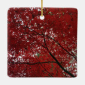 Boom Herfst Season Red Brown Autumn Leaves Keramisch Ornament (Achterkant)