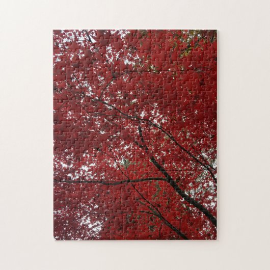 Boom Herfst Season Red Brown Autumn Leaves Legpuzzel (Verticaal)