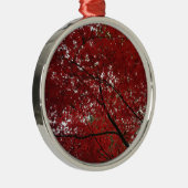 Boom Herfst Season Red Brown Autumn Leaves Metalen Ornament (Rechts)