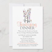 Boom Herfst Thanksgiving diner uitnodiging (Voorkant)