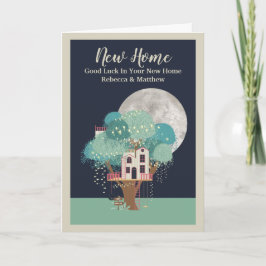 Boom House New Home Night Time with Moon Kaart