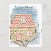 Boom House Waterverf We hebben ons thuis verplaats Aankondigingskaart (Voorkant)