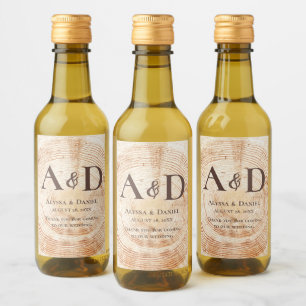 Boom houten schors Gepersonaliseerde rustieke brui Wijn Etiket