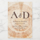 Boom houten schors Gepersonaliseerde rustieke brui Wijn Etiket (Enkel label)