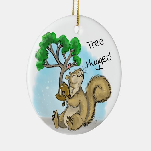 Boom Hugger! eekhoorn Keramisch Ornament (Rechts)