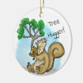 Boom Hugger! eekhoorn Keramisch Ornament (Links)