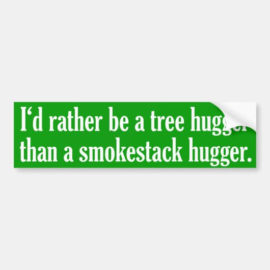 Boom Hugger geen mokestack Hugger Bumpersticker (Voorkant)