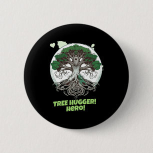 Boom hugger held Eco vriendelijk T-shirt  Ronde Button 5,7 Cm
