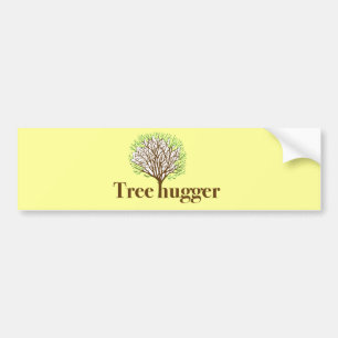 Boom-hugger met boomillustratie bumpersticker