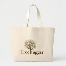 Boom-hugger met boomillustratie grote tote bag