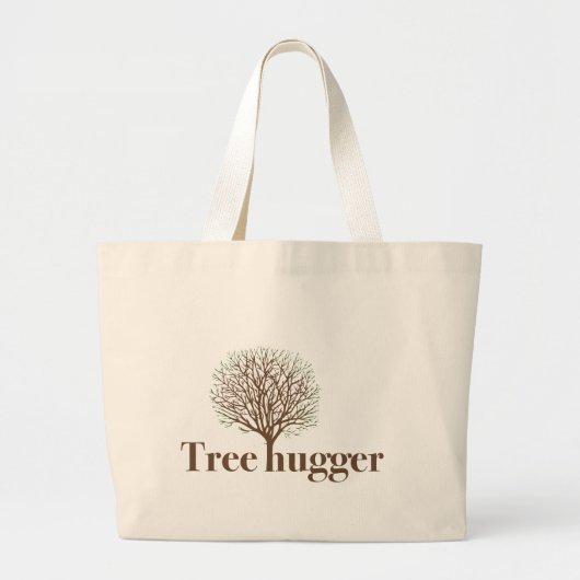 Boom-hugger met boomillustratie grote tote bag (Voorkant)