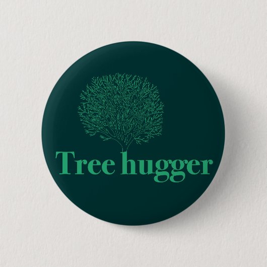 Boom-hugger met boomillustratie ronde button 5,7 cm (Voorkant)