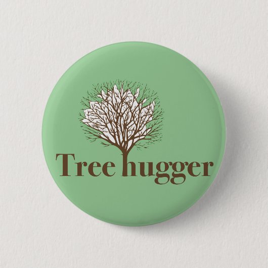 Boom-hugger met boomillustratie ronde button 5,7 cm (Voorkant)