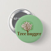 Boom-hugger met boomillustratie ronde button 5,7 cm (Voorkant /achterkant)