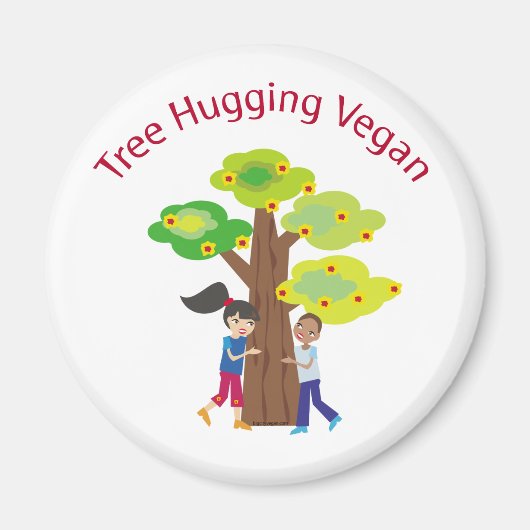 Boom Hugging Vegan-zwabg Magneet (Voorkant)