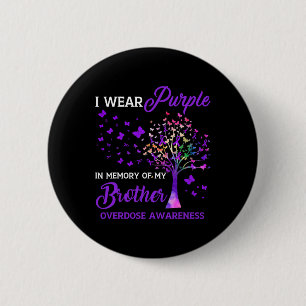 Boom I Draag Paars geheugen van Broer Overdosis Aw Ronde Button 5,7 Cm