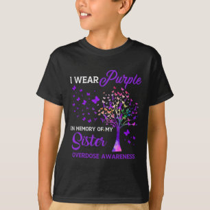 Boom I Draag Paars geheugen van zuster-overdoserin T-shirt