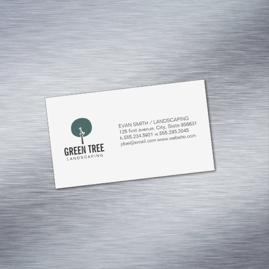Boom Icoon / Landschapsarchitect Magnetisch Visitekaartje (Voorbeeld)