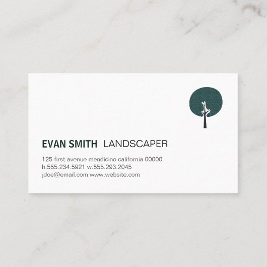 Boom Icoon / Landschapsarchitect Visitekaartje (Achterkant)