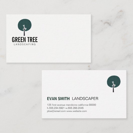 Boom Icoon / Landschapsarchitect Visitekaartje (Voorkant / Achterkant)