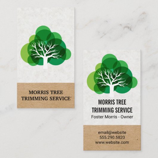 Boom Icoon | Landschapsarchitectuur | Tuinman Visitekaartje (Voorkant / Achterkant)