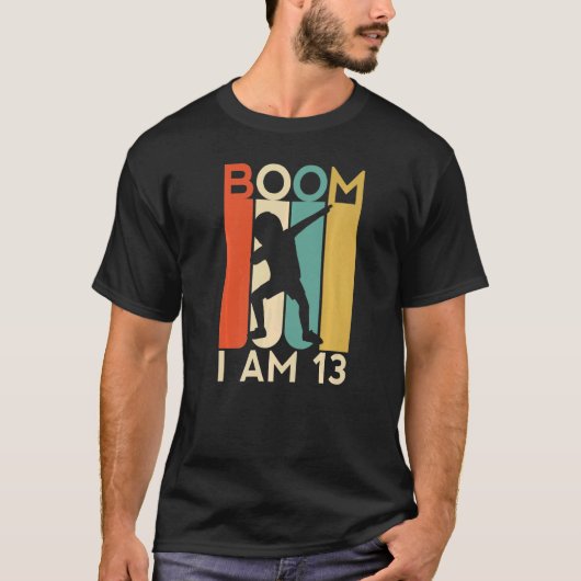 Boom Ik ben 13 Verjaardag Jaar Oud 13e Feest Dabbi T-shirt (Voorkant)