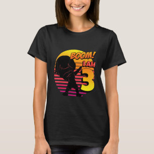 Boom ik ben 3 verjaardagsfeestje voor jongen 3de v t-shirt