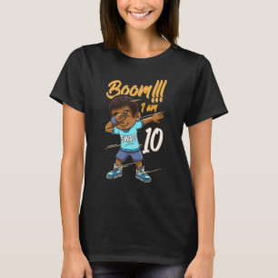Boom Im 10 jaar oude zwarte jongen die 10th Birthd T-shirt