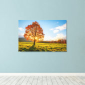 Boom in brand canvas afdruk (Insitu (Houten vloer))