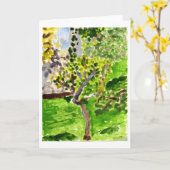 Boom in de kaart van de de lentenota (Gele Bloem)