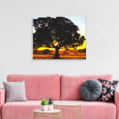 Boom in de ochtend canvas afdruk (Insitu (Woonkamer))