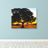 Boom in de ochtend canvas afdruk (Insitu (Houten vloer))