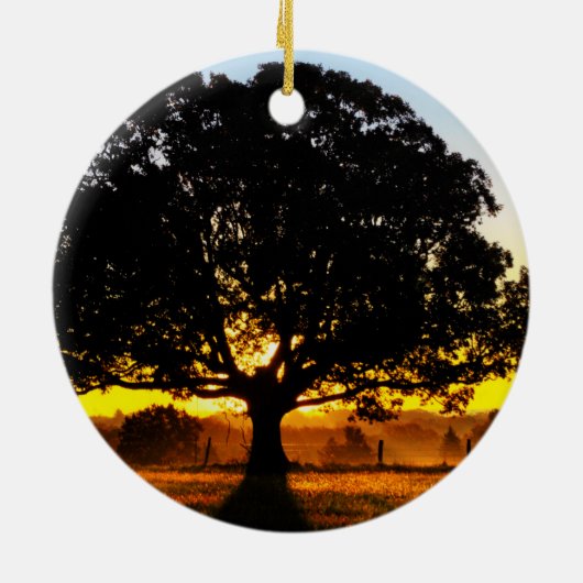Boom in de ochtend keramisch ornament (Achterkant)