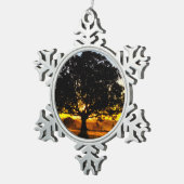 Boom in de ochtend tin sneeuwvlok ornament (Rechts)