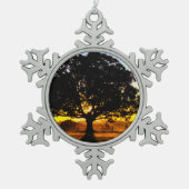 Boom in de ochtend tin sneeuwvlok ornament (Voorkant)