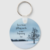 Boom in de sneeuwwitte sleutelhanger (Voorkant)