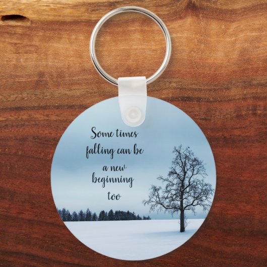 Boom in de sneeuwwitte sleutelhanger (Voorkant)