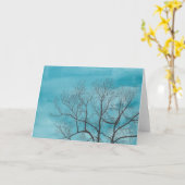 Boom in de winter kaart (Gele Bloem)