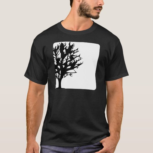 boom in doos wit/zwart t-shirt (Voorkant)