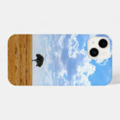 Boom in een geoogst tarweveld iPhone hoesje (Achterkant horizontaal)