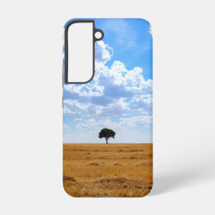 Boom in een geoogst tarweveld samsung galaxy hoesje