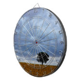 Boom in een leeg veld dartbord (Voorkant Rechts)