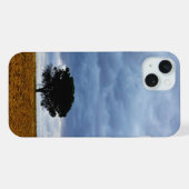 Boom in een leeg veld iPhone hoesje (Achterkant horizontaal)