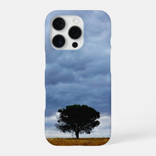 Boom in een leeg veld iPhone hoesje (Achterkant)