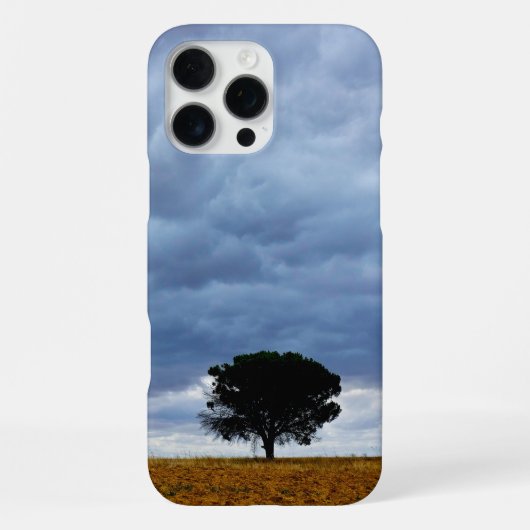 Boom in een leeg veld iPhone hoesje (Achterkant)